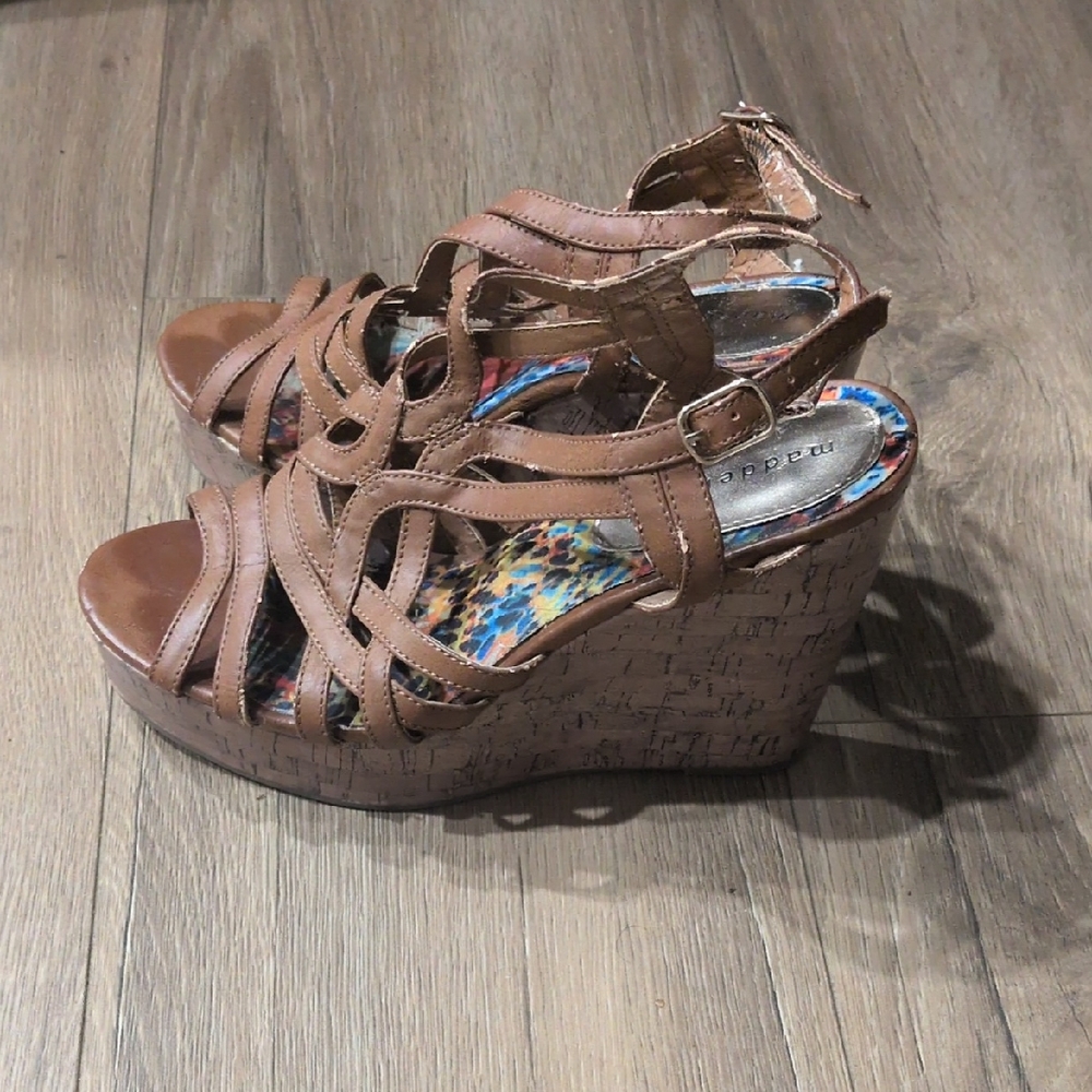 Madden Girl Tan Wedge Sandals